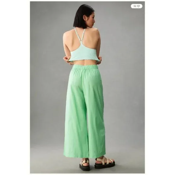 NWT-On the Road x Anthropologie Mint Cosmo Culotte Pants - L - Picture 5 of 6